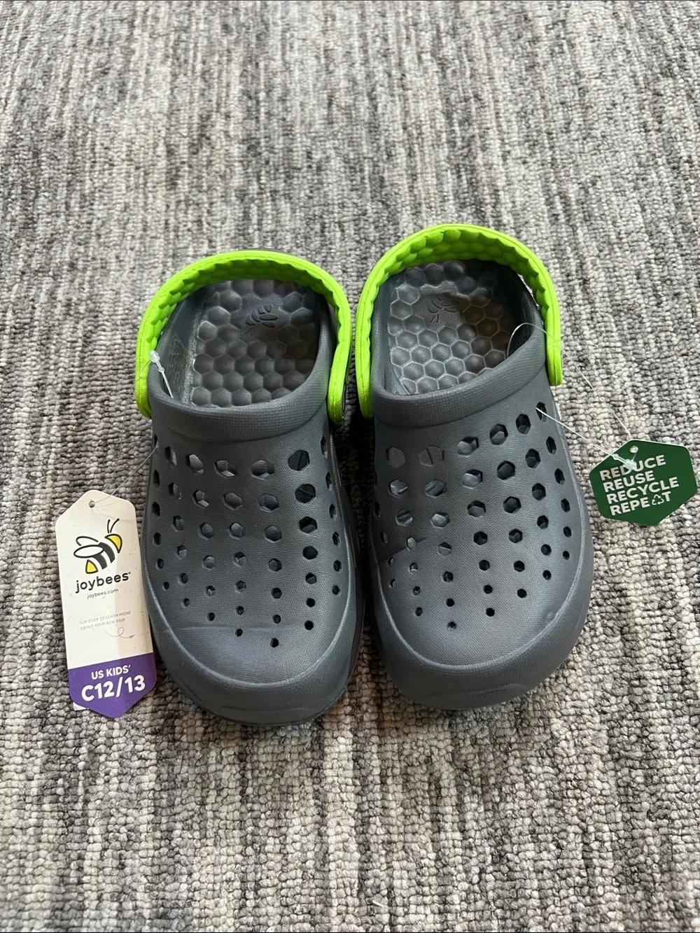 Joybees Toddler Harper Sandals - Lime Green/Charcoal Gray